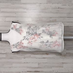 NWT WHBM Sleeveless Floral Sequin Overlay Blouse